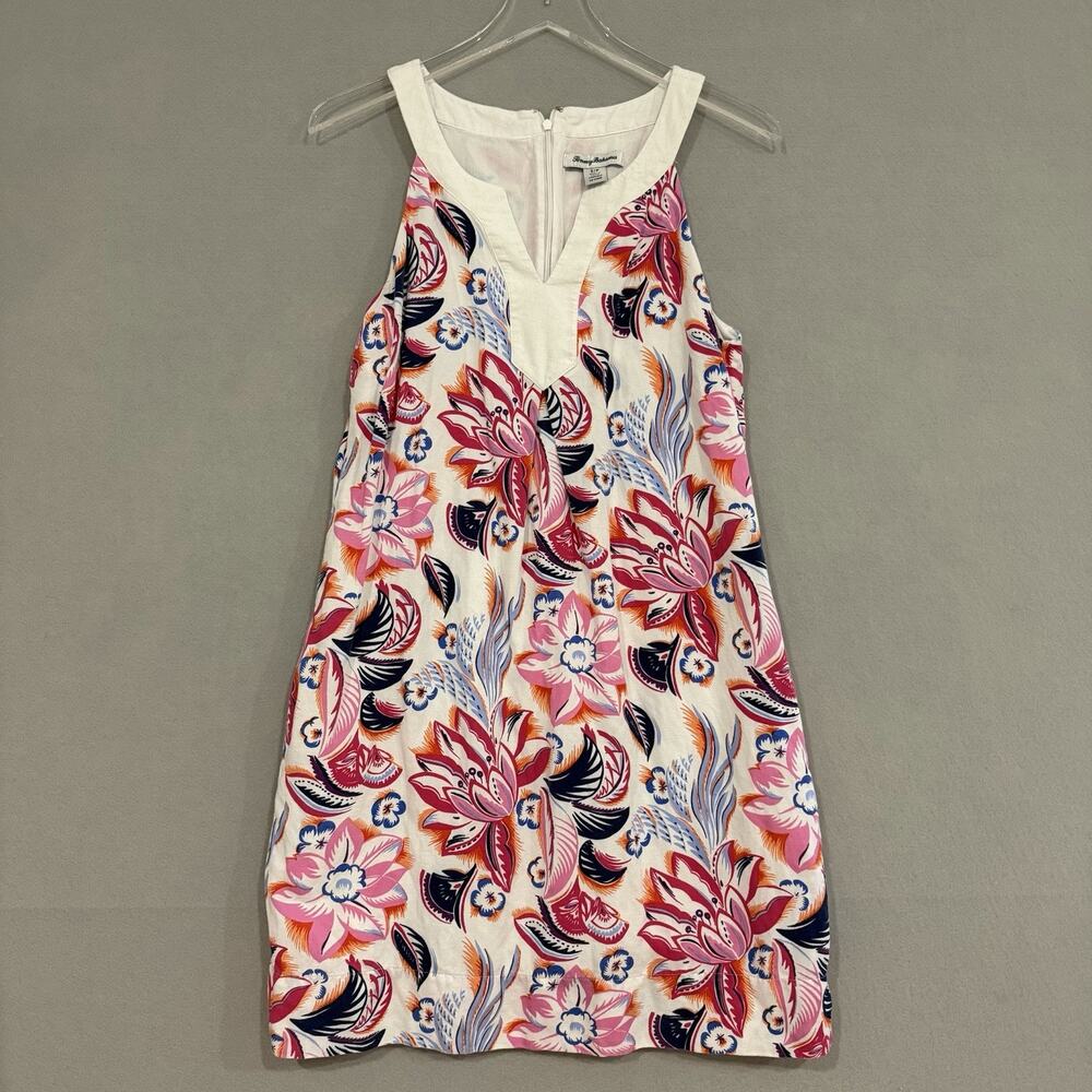 Tommy Bahama Dress Medium Multicolor Hibiscus Sleeveless W Pockets